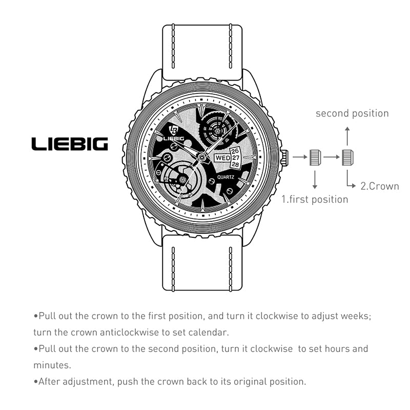 Liebig Casual Fashion Men Quartz Watch Unisex Business L1033