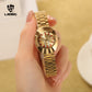 LIEBIG Watch For Women Water Proof Elegant Luxurious Mirror Stainless Steel Gold Steel Strap Couple Wrist Watch L1021