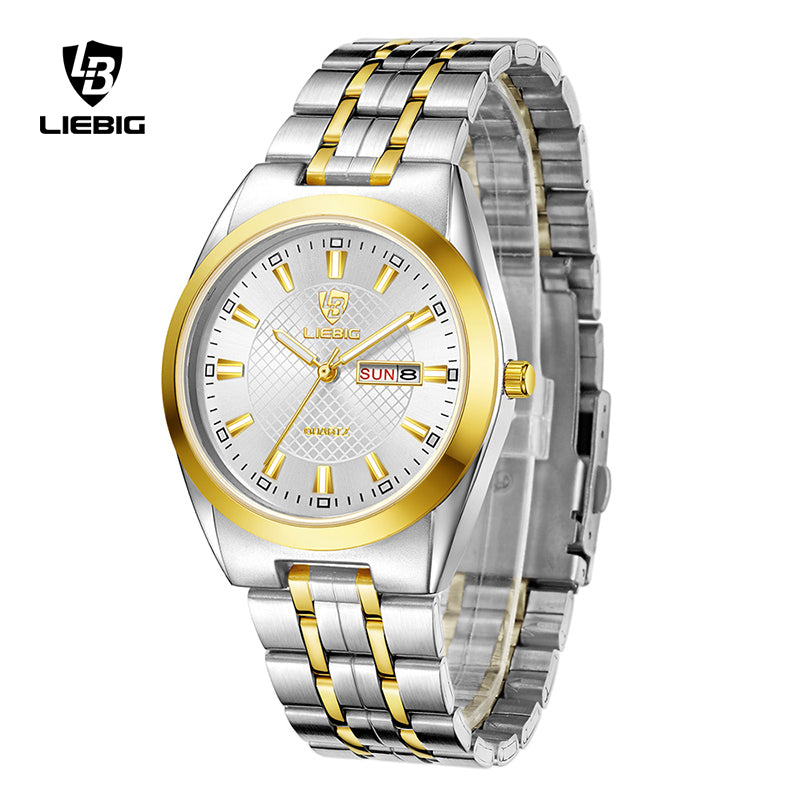 LIEBIG Men Women Watch Casual Fashion Date Stainless Steel Waterproof Men Women Watch L1020