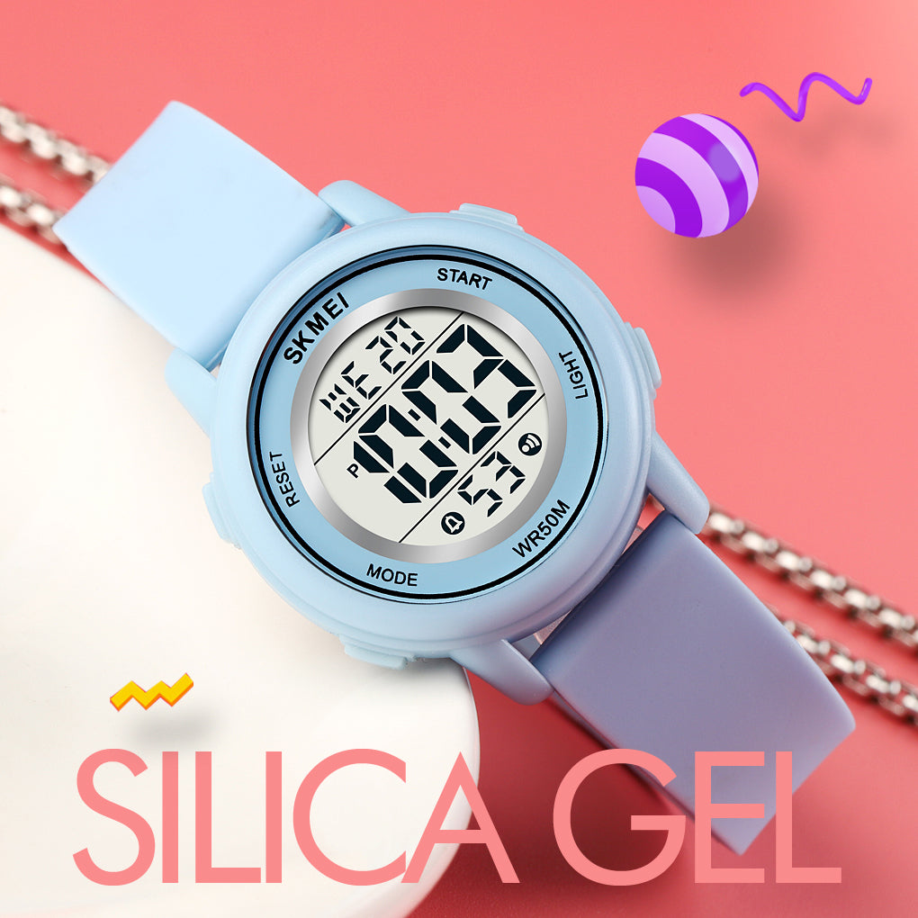 SKMEI 1721 Teen Student Colorful LED Flash Light Boys Fashion Watch Girl Digital Sport Stopwatch Alarm 50m Waterproof Watch