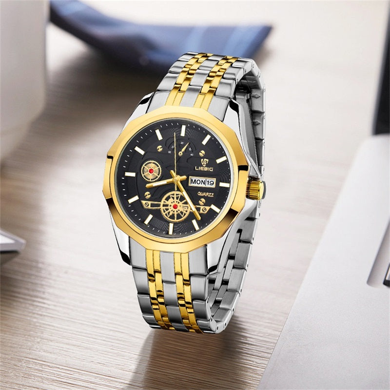 LIEBIG L1037 Watch for Men Business Gentleman Calendar Week Multifunction Quartz Waterproof