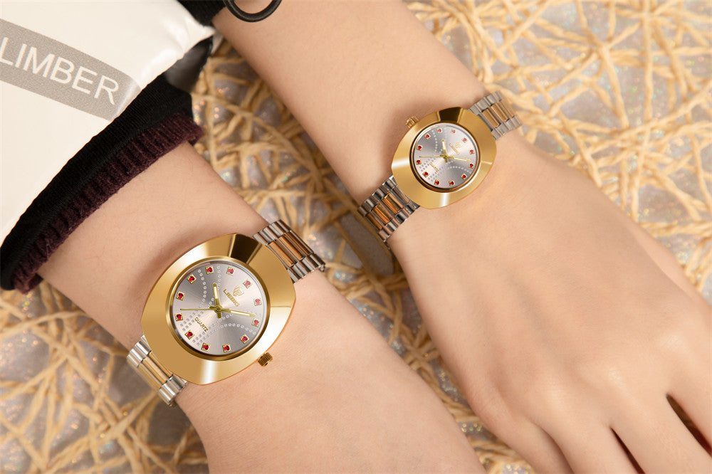 LIEBIG Watch For Women Water Proof Elegant Luxurious Mirror Stainless Steel Gold Steel Strap Couple Wrist Watch L1021