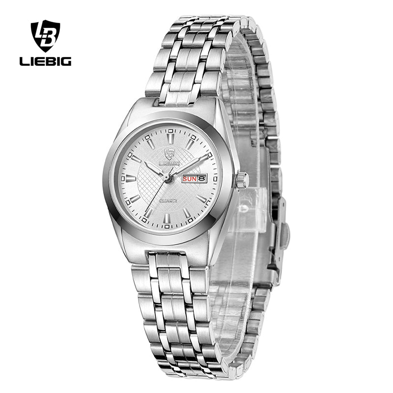 LIEBIG Men Women Watch Casual Fashion Date Stainless Steel Waterproof Men Women Watch L1020