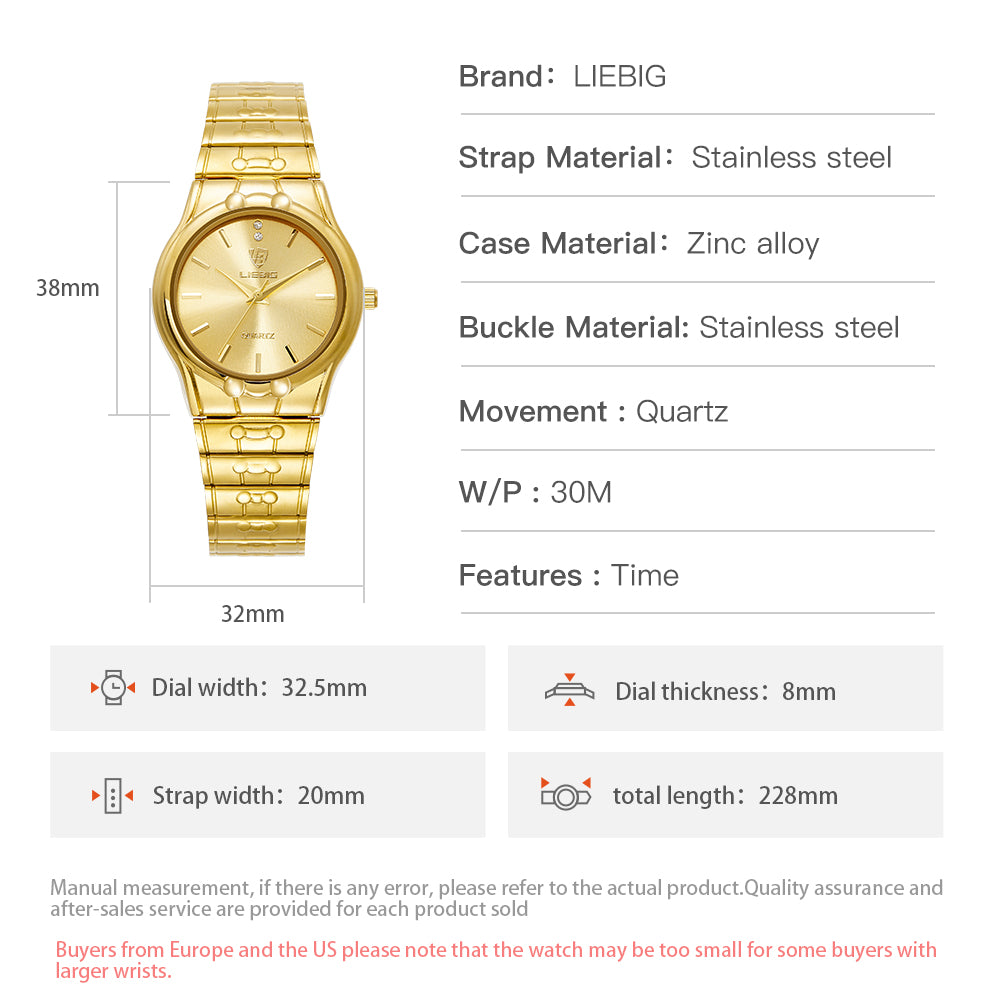 LIEBIG Men Women Watch Fashion Waterproof Stainless Steel Men Women Quartz Watch L1023